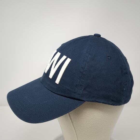 NWI Slideback Baseball Cap Blue One Size Adjustable Vented Holes 6 Panel Cotton - Picture 3 of 9